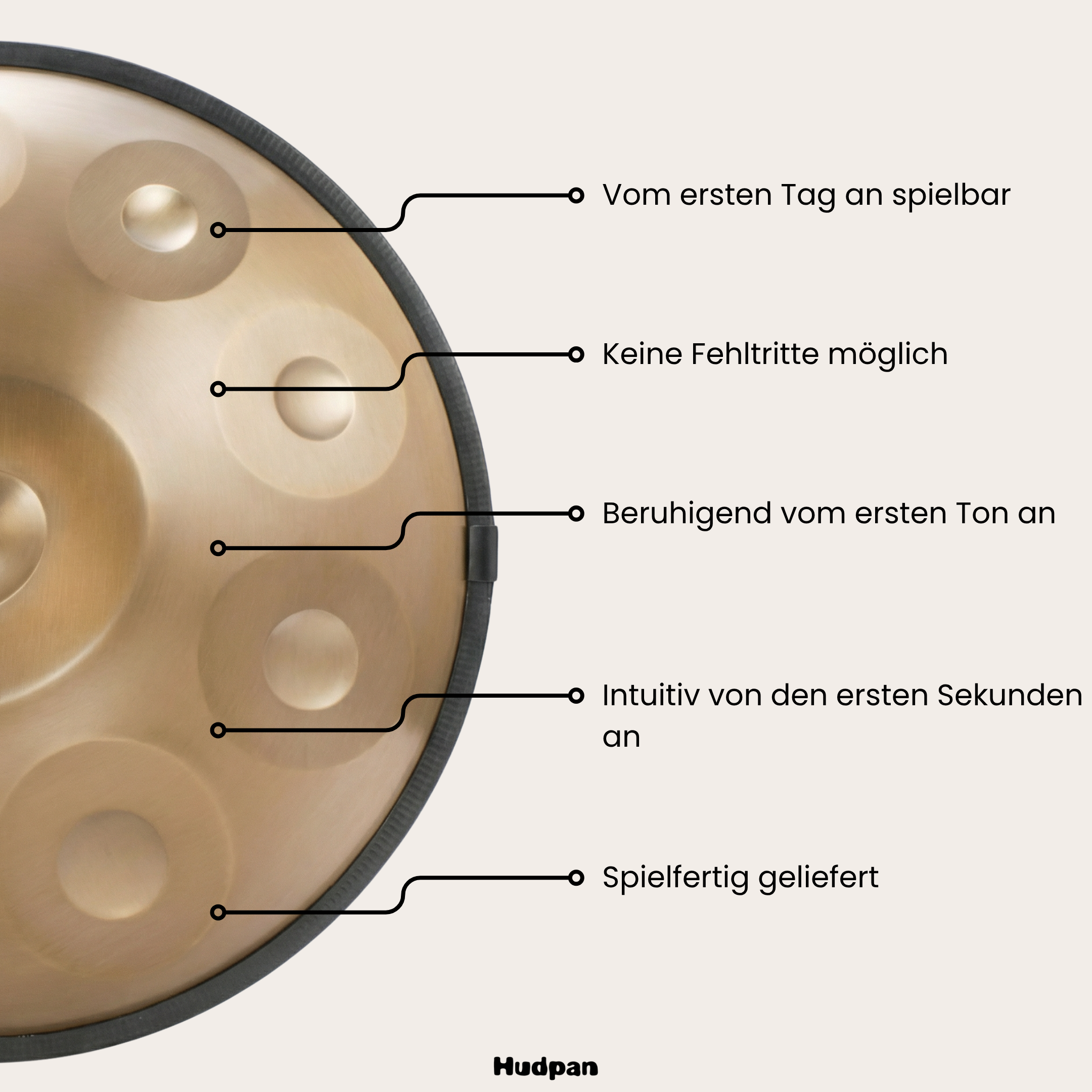 Handpan Wüste  9/10/12 Noten - D-Kurd