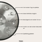 Handpan Stahl  9/10/12 Noten - D-Kurd