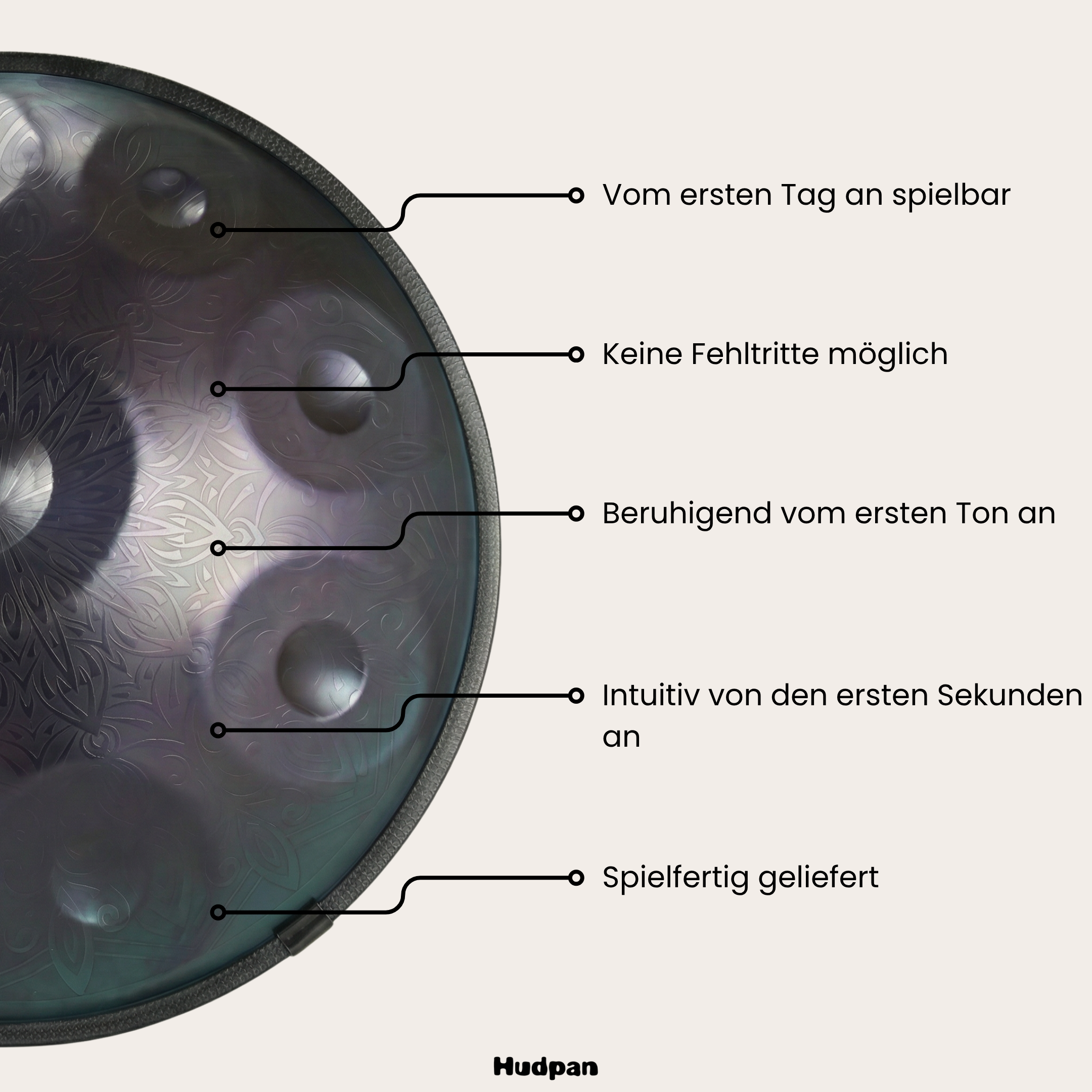Handpan Tiefe  9/10/12 Noten - D-Kurd
