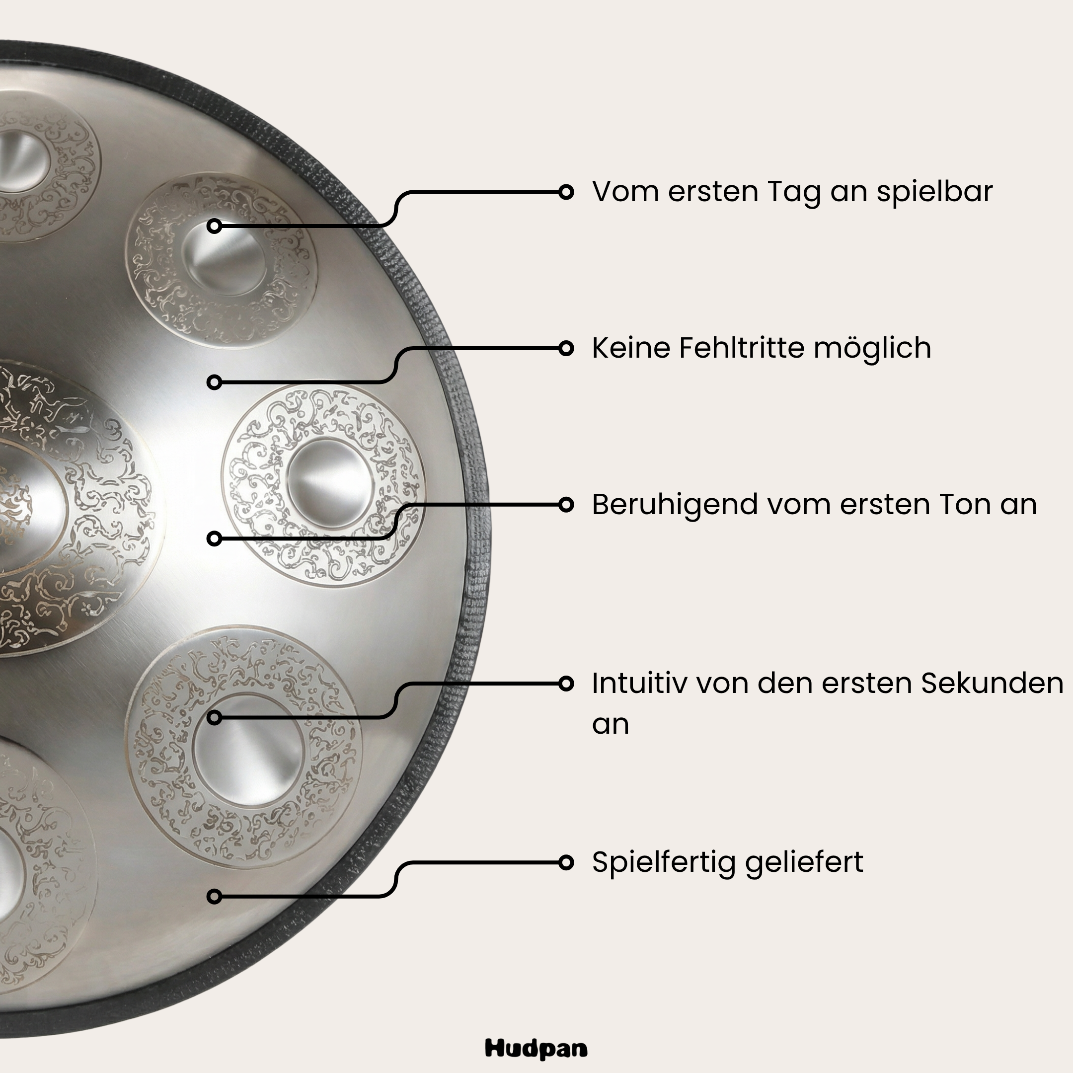 Handpan Rank  9/10/12 Noten - D-Kurd