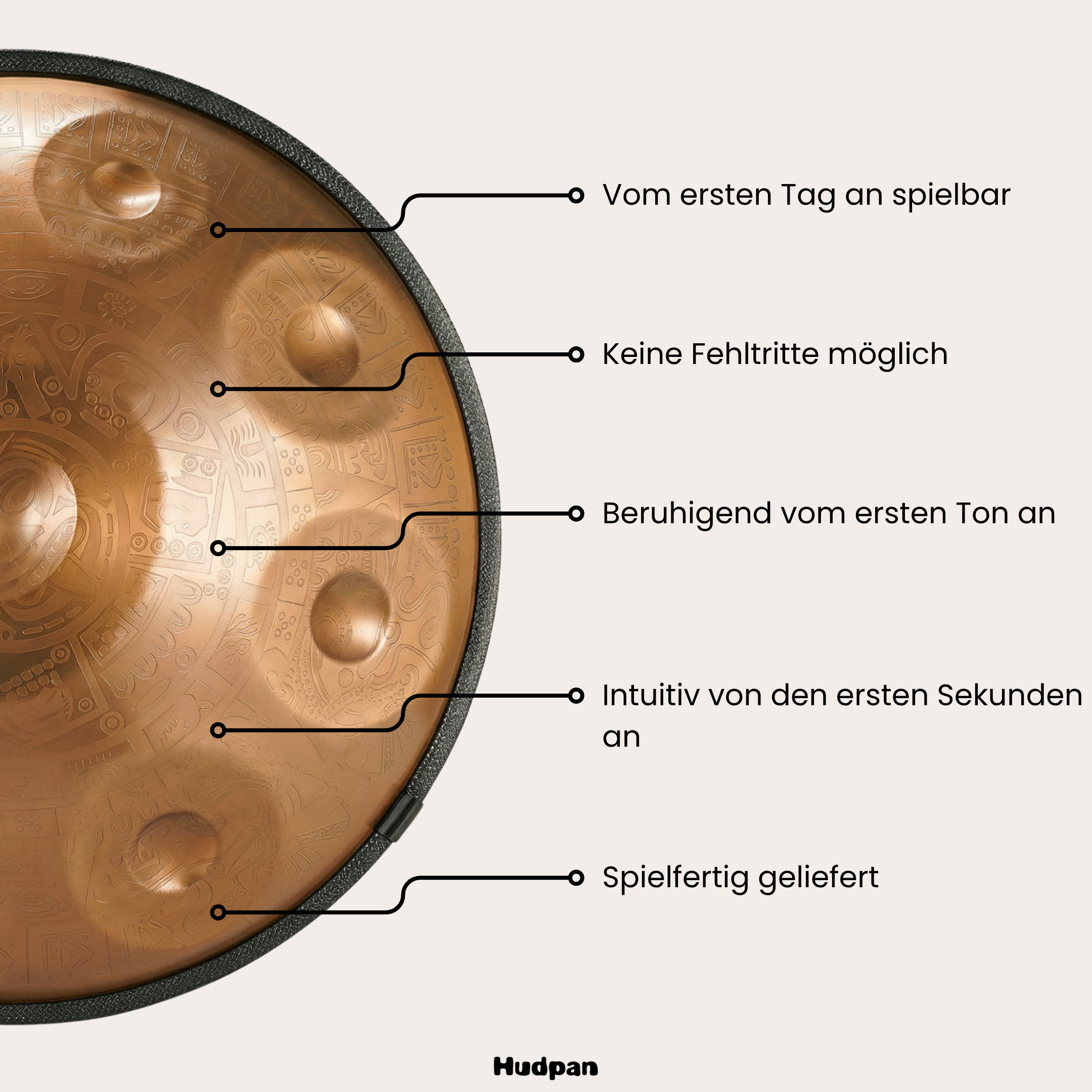 Handpan Aztec  9/10/12 Noten - D-Kurd