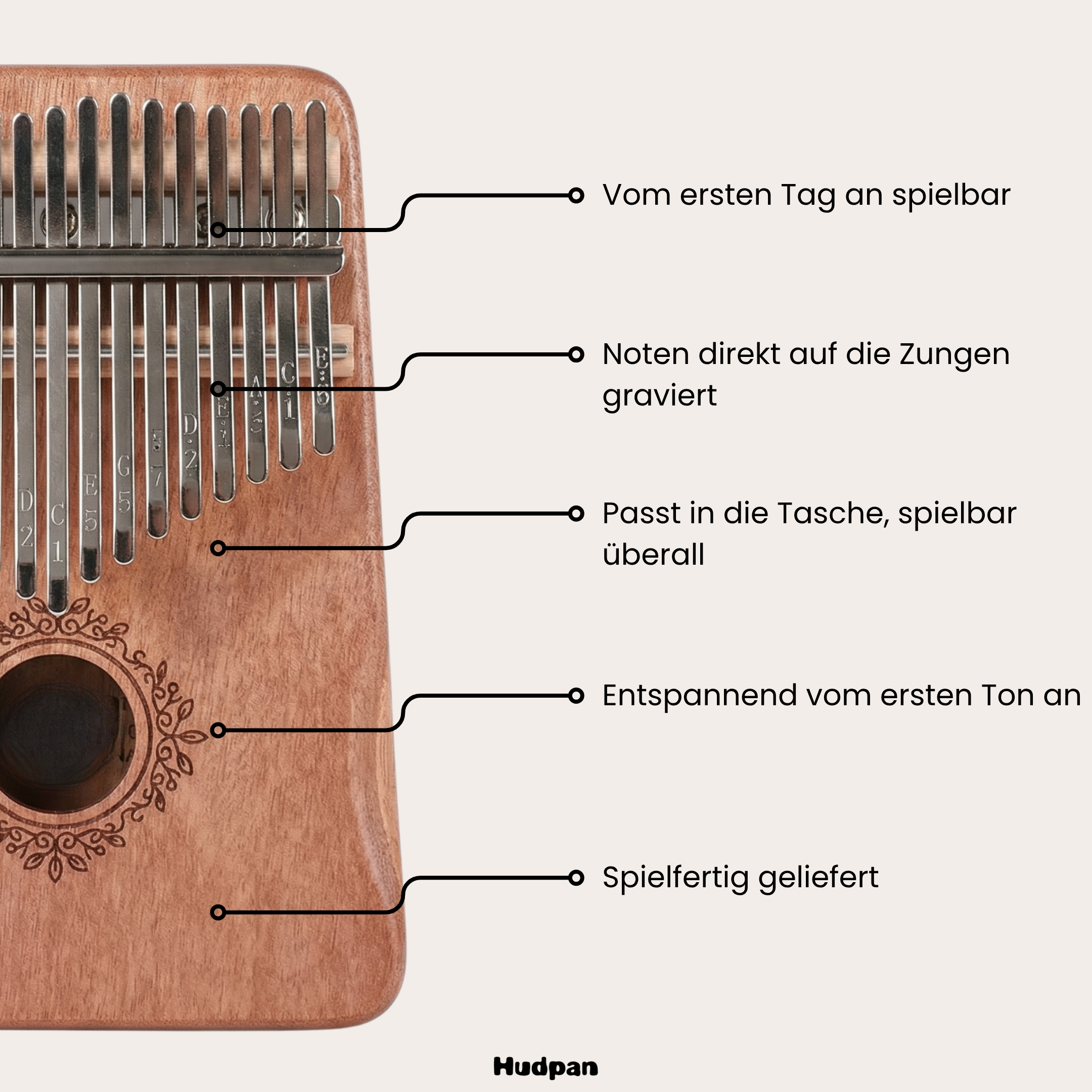 Kalimba Schild  17 Tasten