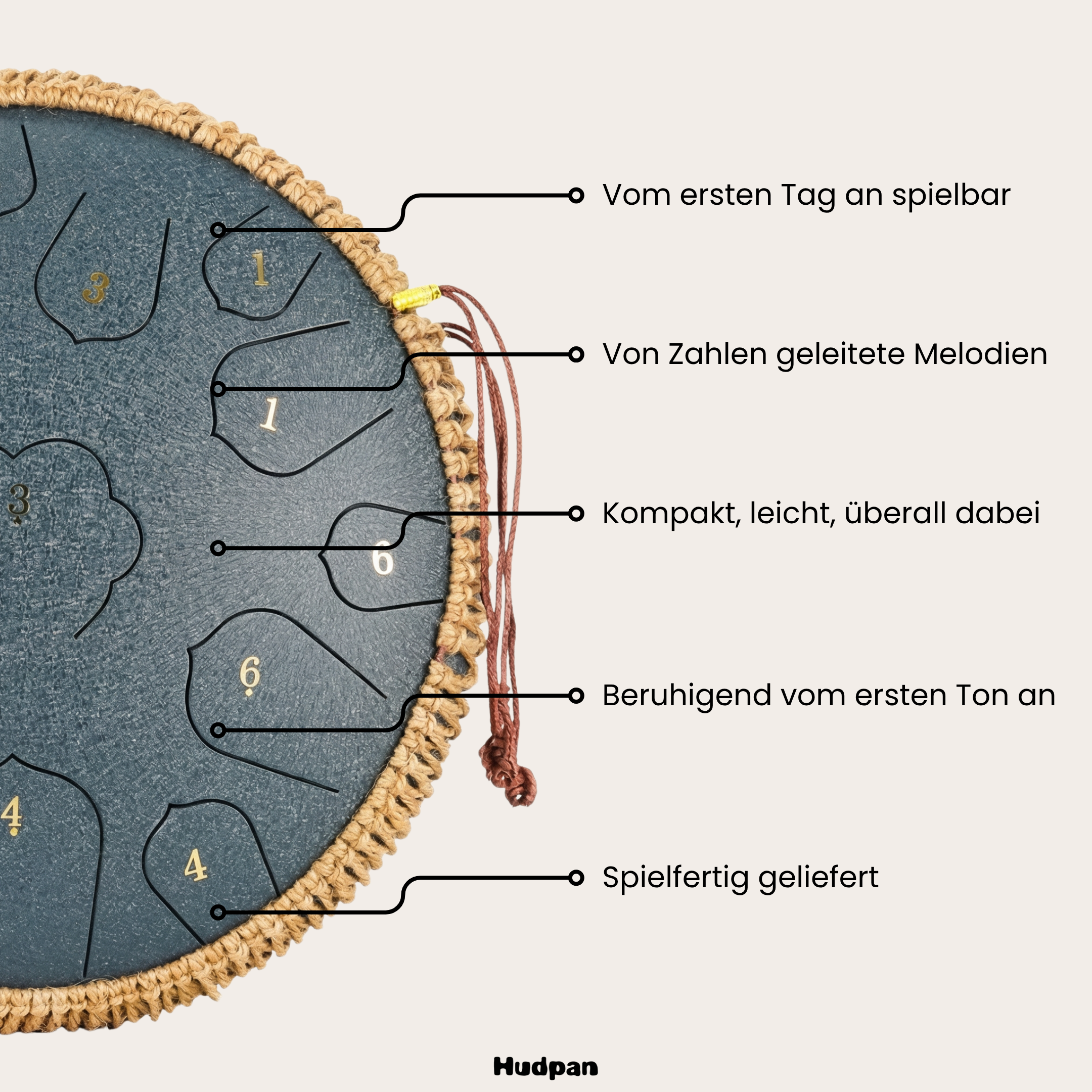 Zungentrommel 15 Noten 13 Zoll