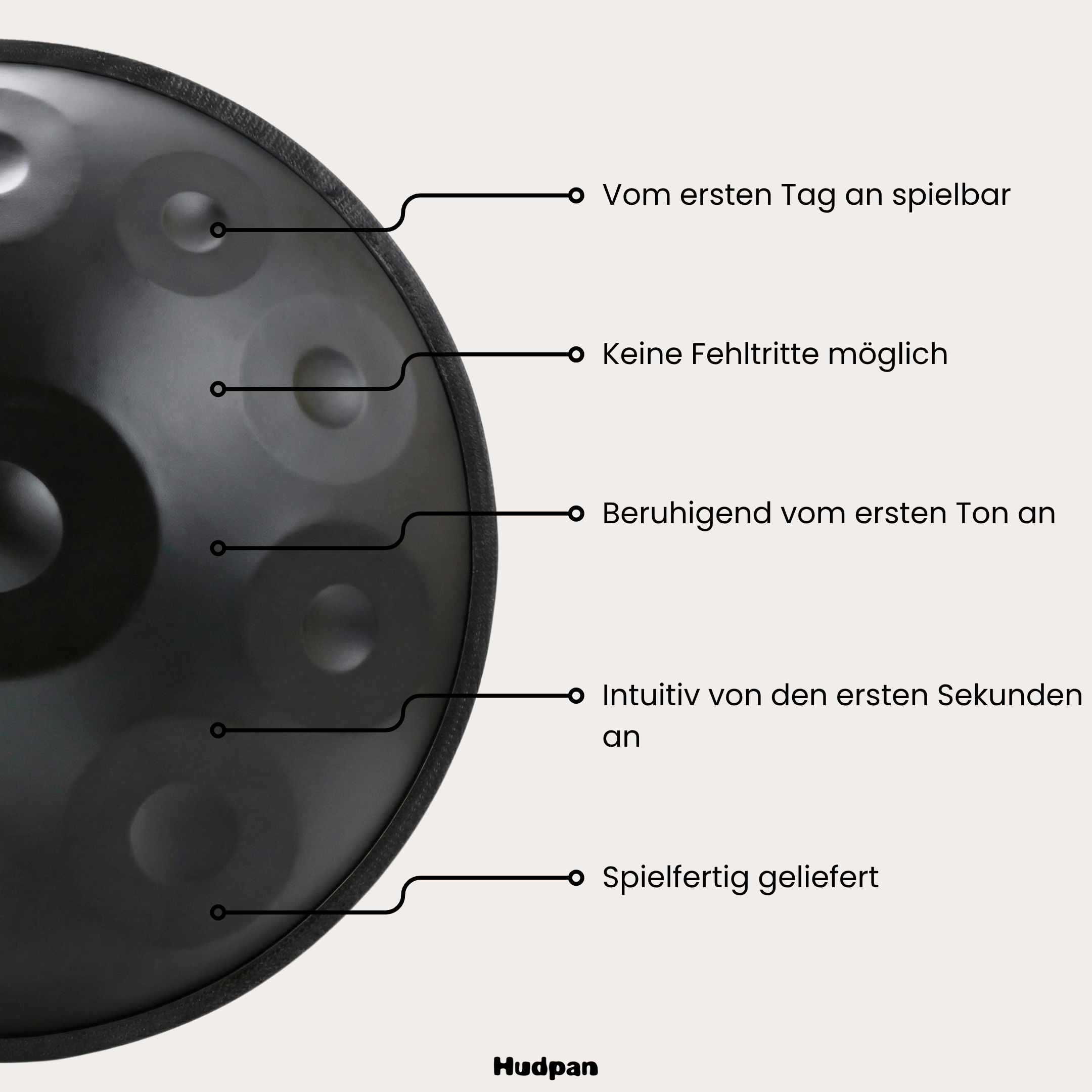 Handpan Asche  9/10/12 Noten - D-Kurd